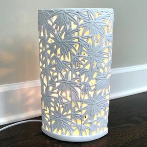 Ceramic bamboo palm lamp